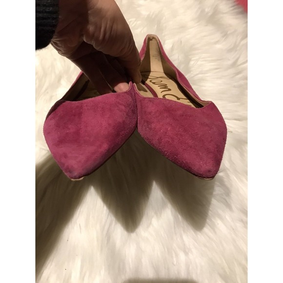 Sam Edelman Reyanne Magenta Purple Suede Pointed Toe Spikes Ballet Flats 7M - Picture 4 of 5